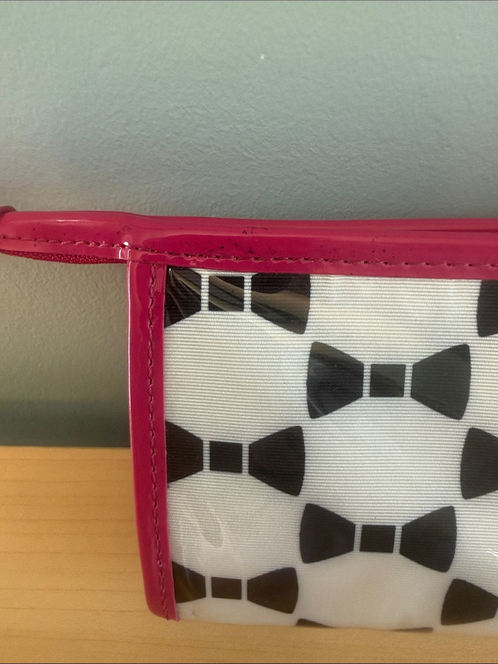 kate spade Bow Tie Cosmetic Pouch with Pink Trim - Picture 3 of 6